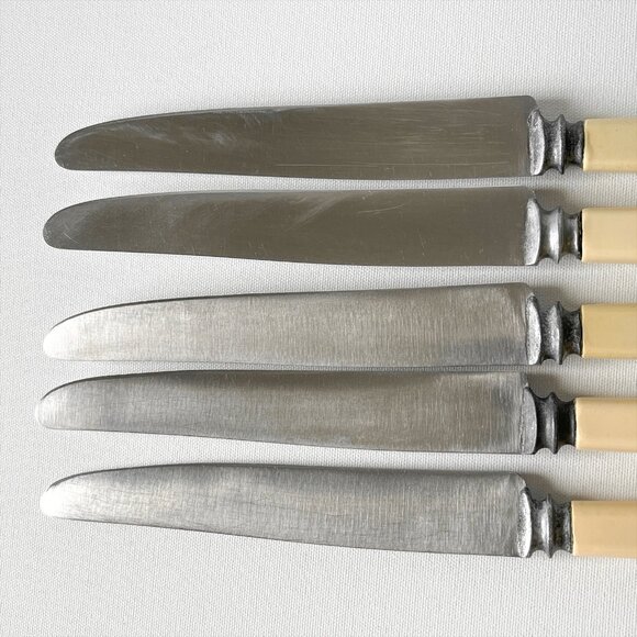 Vintage Superior Cutlery Sheffield Firth Brearley Set 5 Dinner Knives 9.5" MCM - Picture 4 of 9